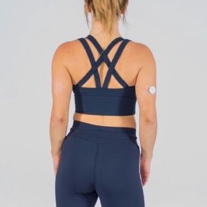Senita Athletics Navy Strappy Sports Bra